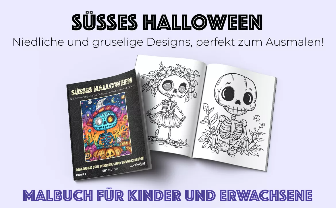 Bild in der Beschreibung des Unterrichtsmaterials Süßes Halloween ➜ Ausmalbilder (55 Malvorlagen) - Süßes Halloween von colorinq #1