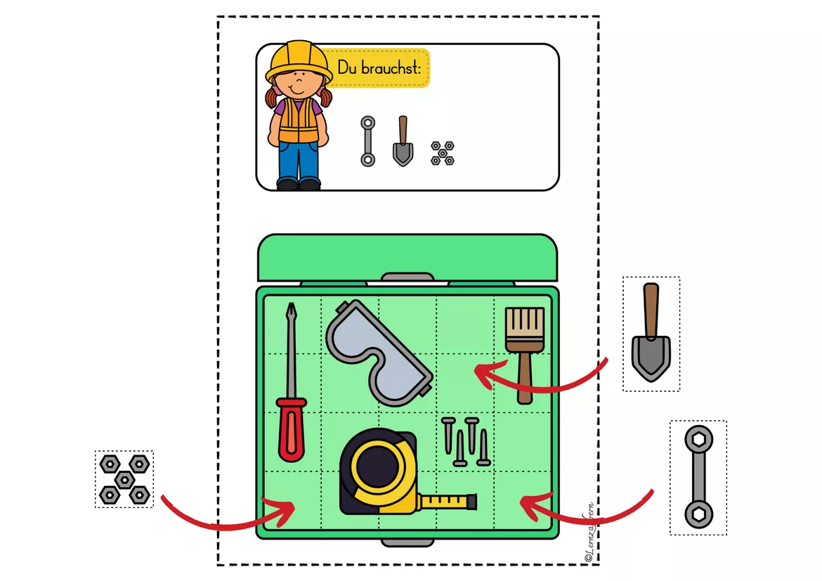 Bild in der Beschreibung des Unterrichtsmaterials Knobelaufgaben für den Kindergarten: Baustelle von Lernzaubern #1