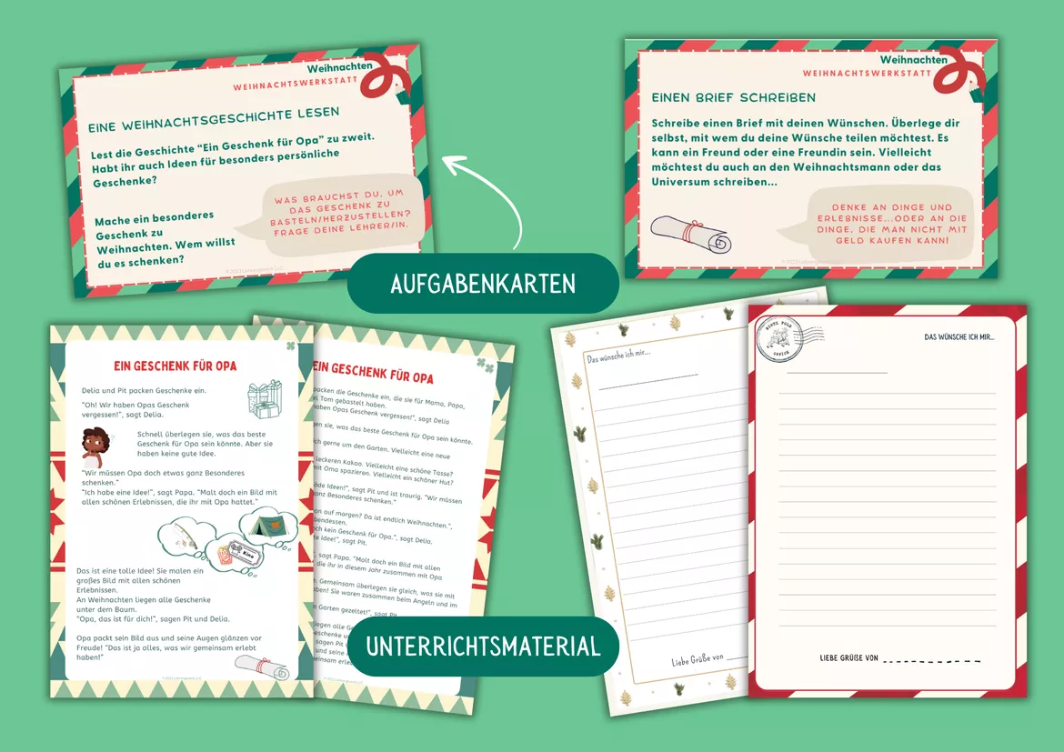 Bild in der Beschreibung des Unterrichtsmaterials Die etwas andere Weihnachtswerkstatt (Klasse 3 und 4) von Lehrerglück #1