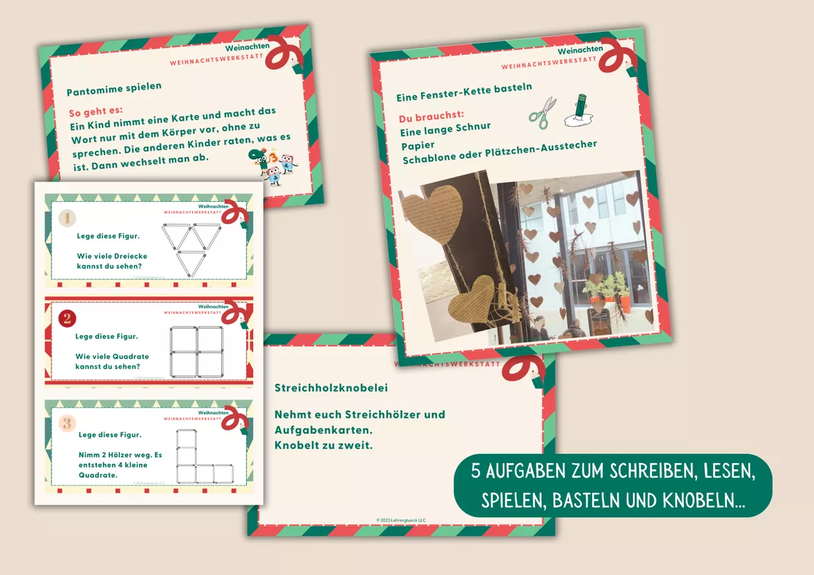 Bild in der Beschreibung des Unterrichtsmaterials Die etwas andere Weihnachtswerkstatt (Klasse 1 und 2) von Lehrerglück #2