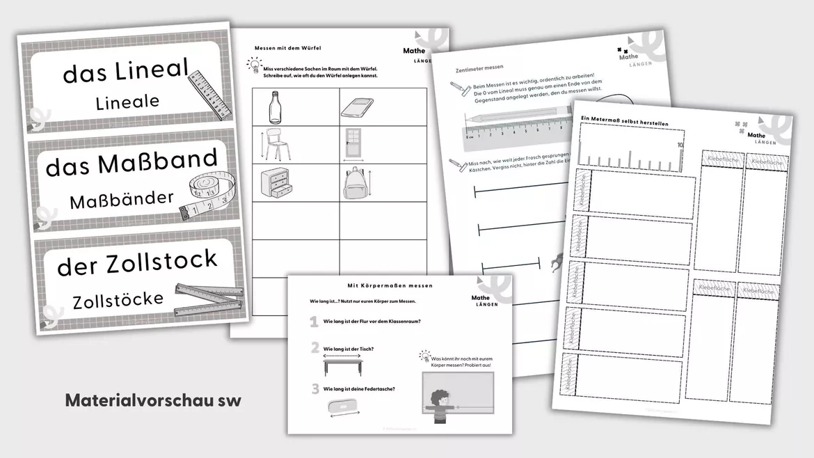 Bild in der Beschreibung des Unterrichtsmaterials Unterrichtseinheit LÄNGEN (Klasse 1 und 2) von Lehrerglück #4