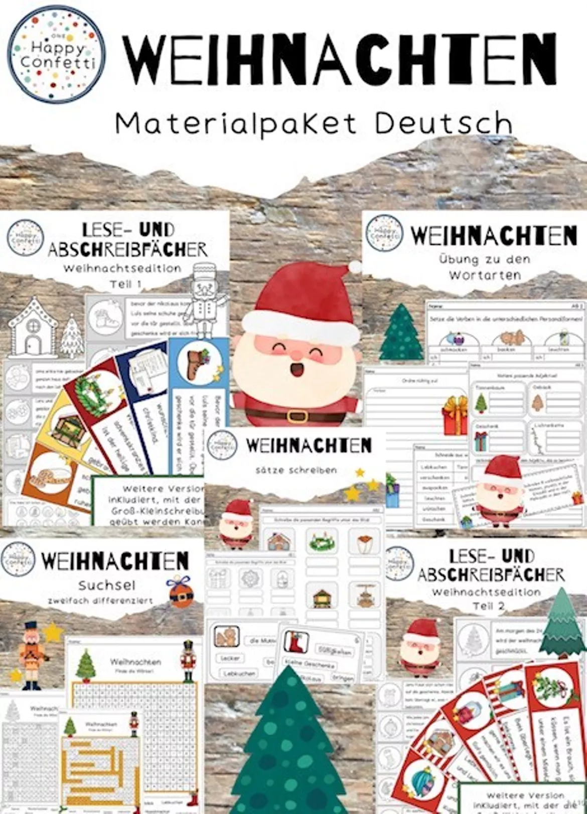 Bild in der Beschreibung des Unterrichtsmaterials Weihnachtsvorbereitungen 1 - lesen und verstehen - Förderkonfetti von One Happy Confetti #1