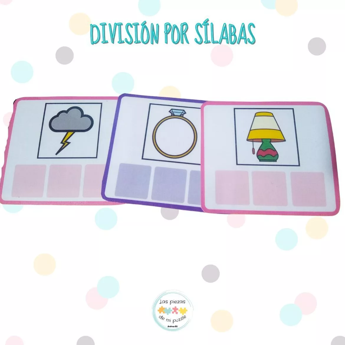 Bild in der Beschreibung des Unterrichtsmaterials TARJETAS DE DIVISIÓN SILÁBICA von Andrea Buenaga - @laspiezasdemipuzzle #1