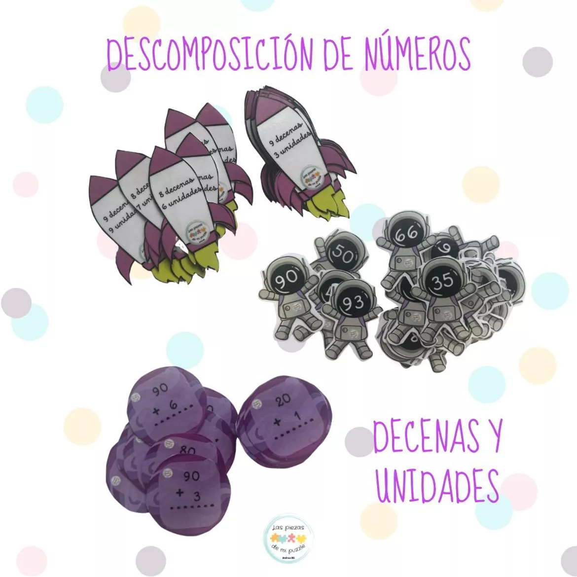 Bild in der Beschreibung des Unterrichtsmaterials DESCOMPOSICIÓN DE NÚMEROS EN EL ESPACIO von Andrea Buenaga - @laspiezasdemipuzzle #2