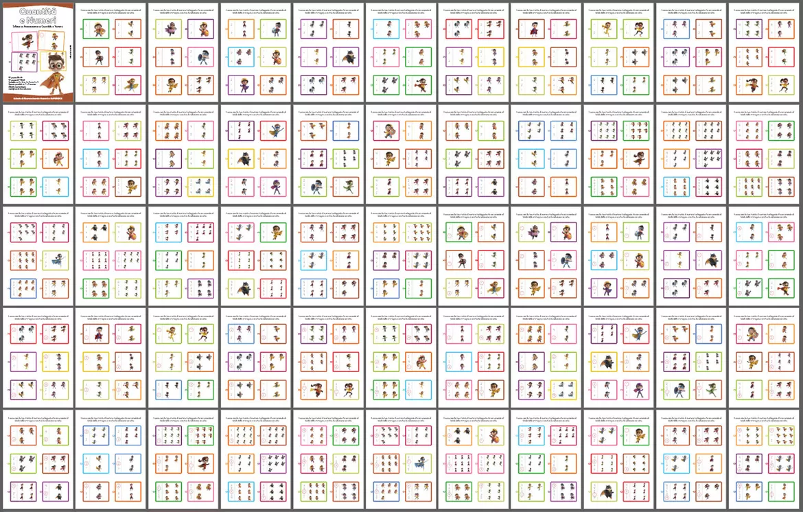 Bild in der Beschreibung des Unterrichtsmaterials Quantità e Numeri SUPEREROI Vol. 1 von Lola Pirindola #1