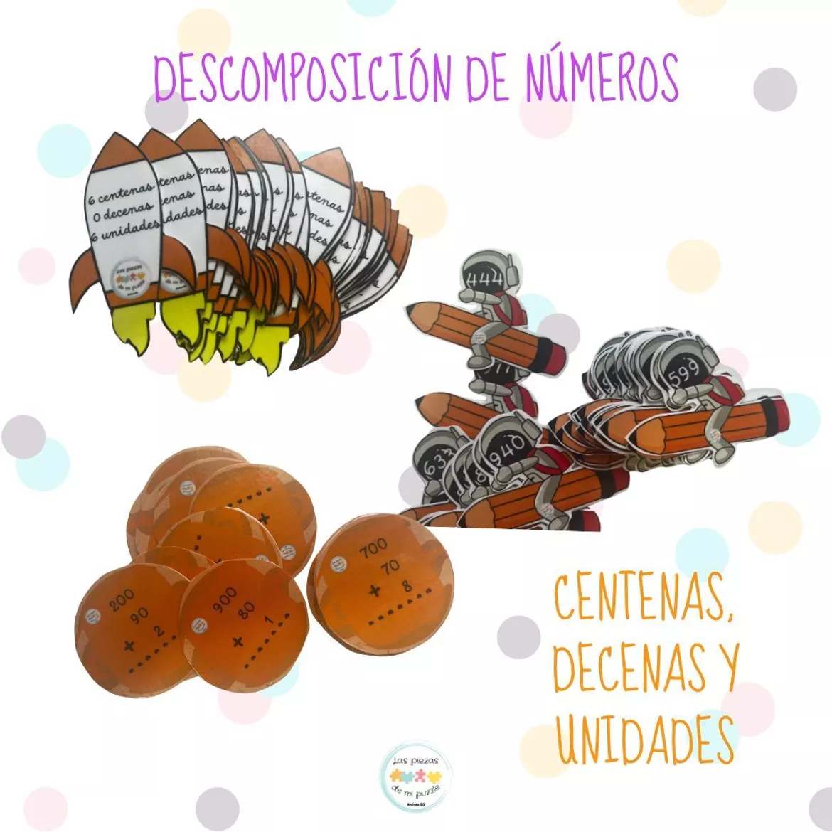 Bild in der Beschreibung des Unterrichtsmaterials DESCOMPOSICIÓN DE NÚMEROS EN EL ESPACIO von Andrea Buenaga - @laspiezasdemipuzzle #3