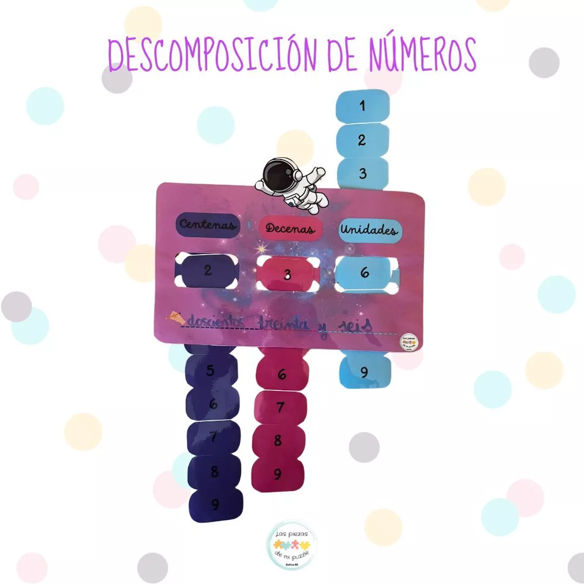 Bild in der Beschreibung des Unterrichtsmaterials DESCOMPOSICIÓN DE NÚMEROS EN EL ESPACIO von Andrea Buenaga - @laspiezasdemipuzzle #1