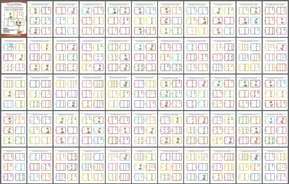 Bild in der Beschreibung des Unterrichtsmaterials Quantités et Nombres DINOSAURES ANGLAIS Vol.1 von Lola Pirindola #1