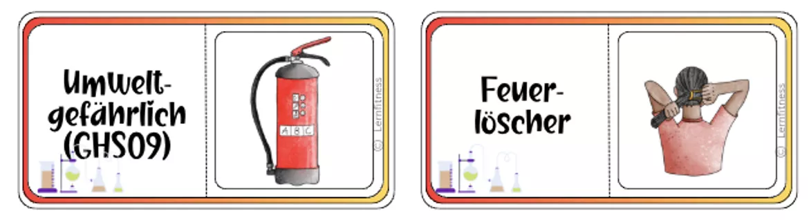 Bild in der Beschreibung des Unterrichtsmaterials Spielen im Chemieunterricht: Domino | Laborgeräte Chemie 3 | Sicherheit von Lernfitness #2