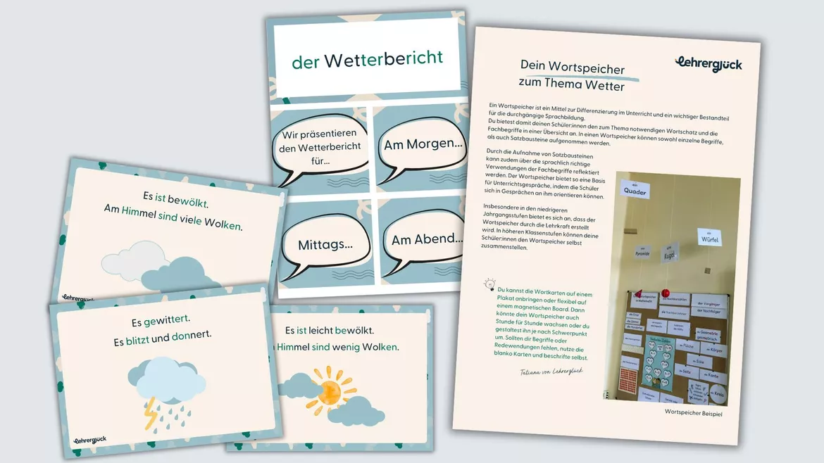 Bild in der Beschreibung des Unterrichtsmaterials Wetter Unterrichtseinheit für die Klassen 1 und 2 von Lehrerglück #3