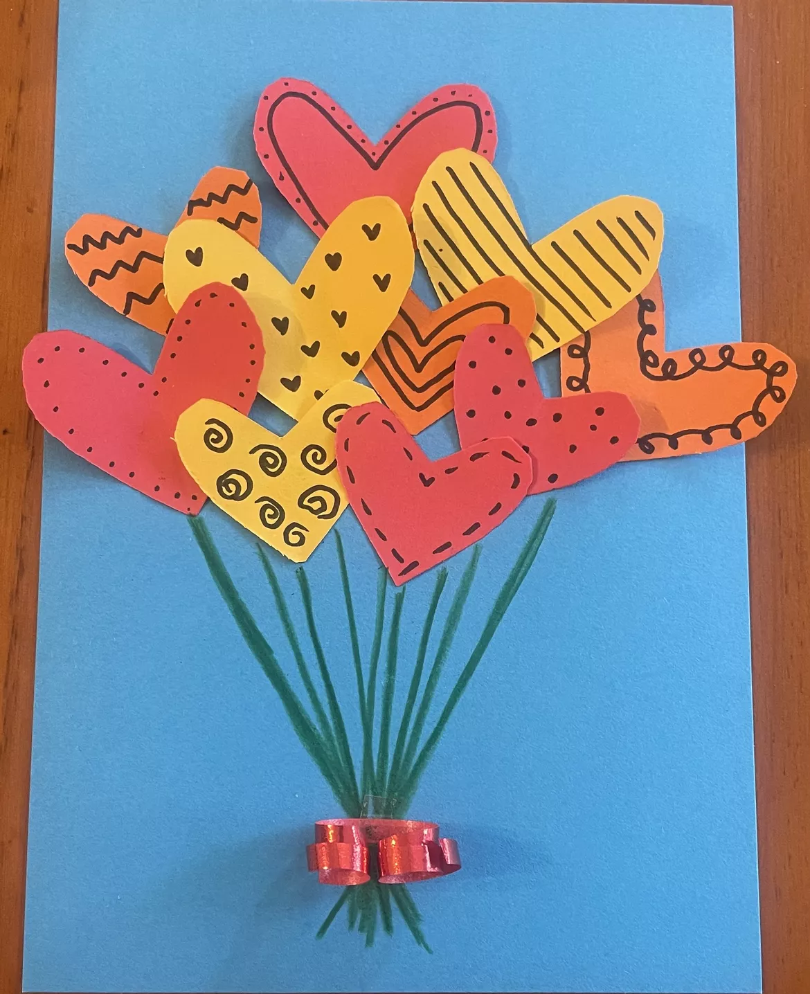 Bild in der Beschreibung des Unterrichtsmaterials Muttertag / Vatertag - Herz-Blumenstrauß/Luftballons von Fr.Bachli #1