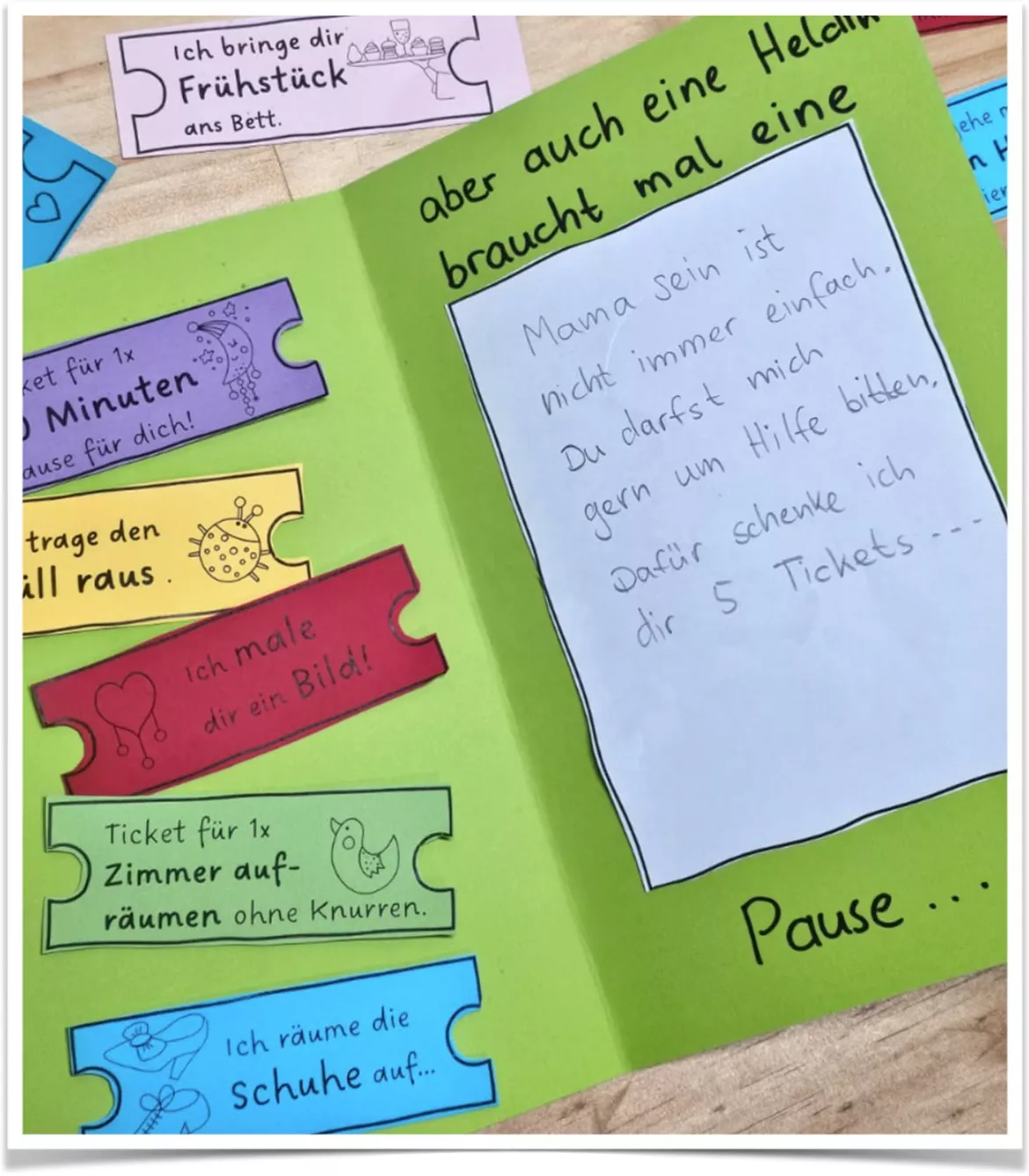 Bild in der Beschreibung des Unterrichtsmaterials MUTTERTAG Karte basteln Superheldin mit Gutschein von kreativ lernen #2
