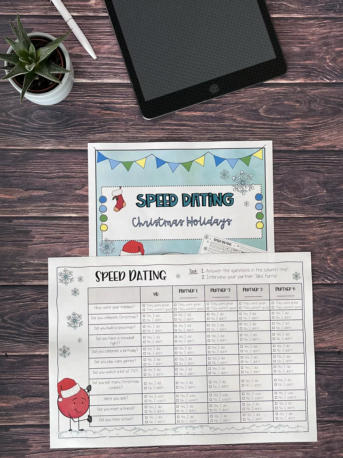 Bild in der Beschreibung des Unterrichtsmaterials Speed Dating: Christmas Holidays (Speaking Activity) von ezpz.lemon.sqz #1