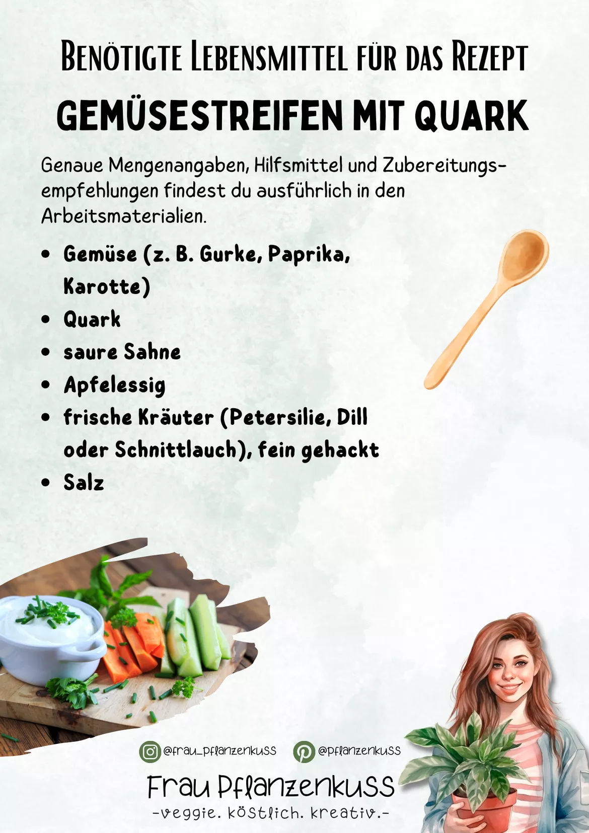 Bild in der Beschreibung des Unterrichtsmaterials Vegetarisches Rezept Gemüsestreifen mit Quark-Dip ab 5. Klasse von Frau Pflanzenkuss #1