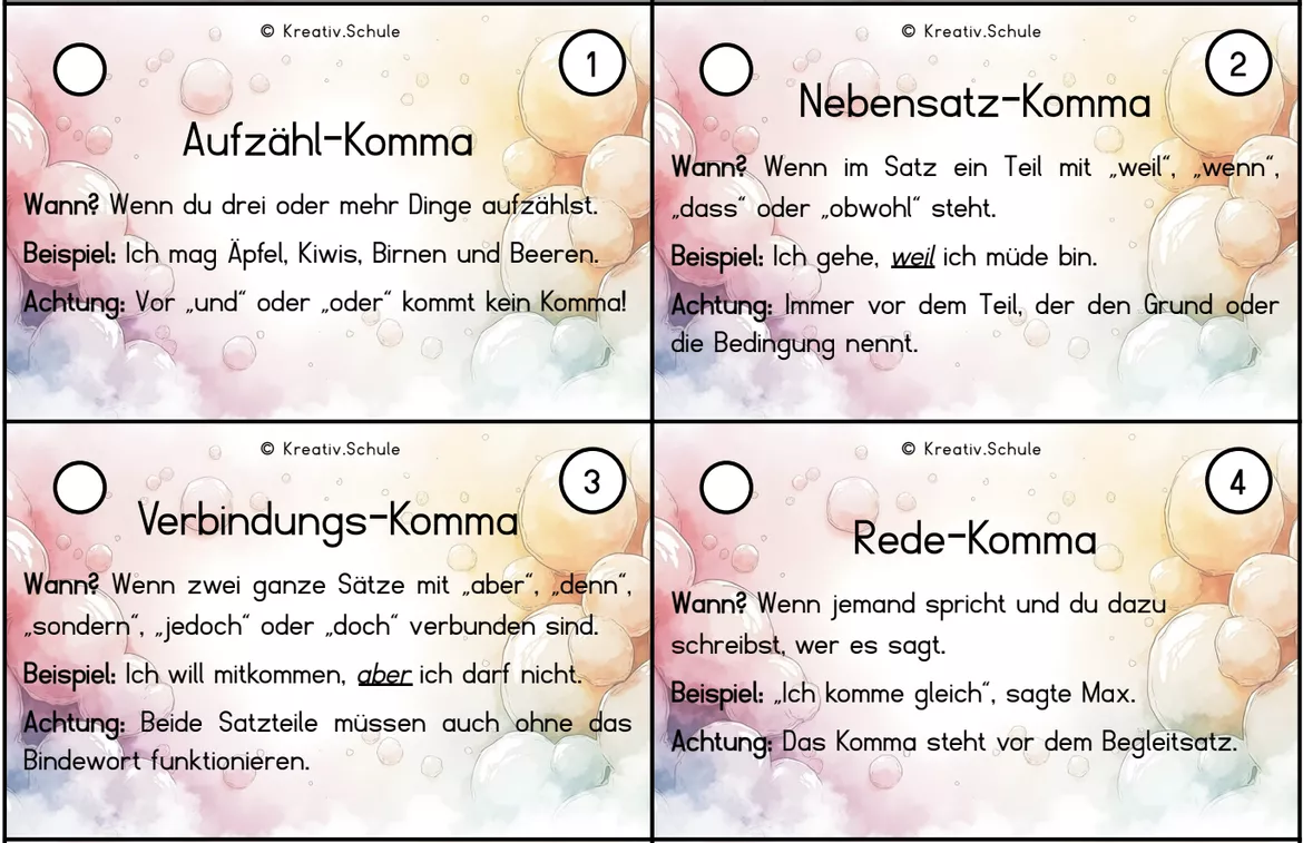 Bild in der Beschreibung des Unterrichtsmaterials Kommasetzung ab Klasse 5 von https://kreativ.schule #2