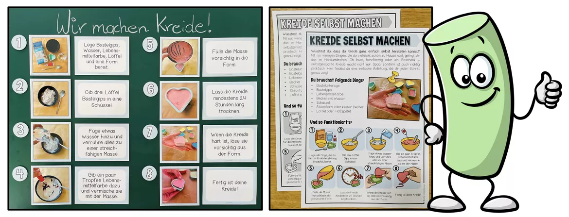 Bild in der Beschreibung des Unterrichtsmaterials Straßenkreide (Spielesammlung, Feriengruß + Kreide selbst herstellen) - Materialsammlung von Unterrichtmitspass #4