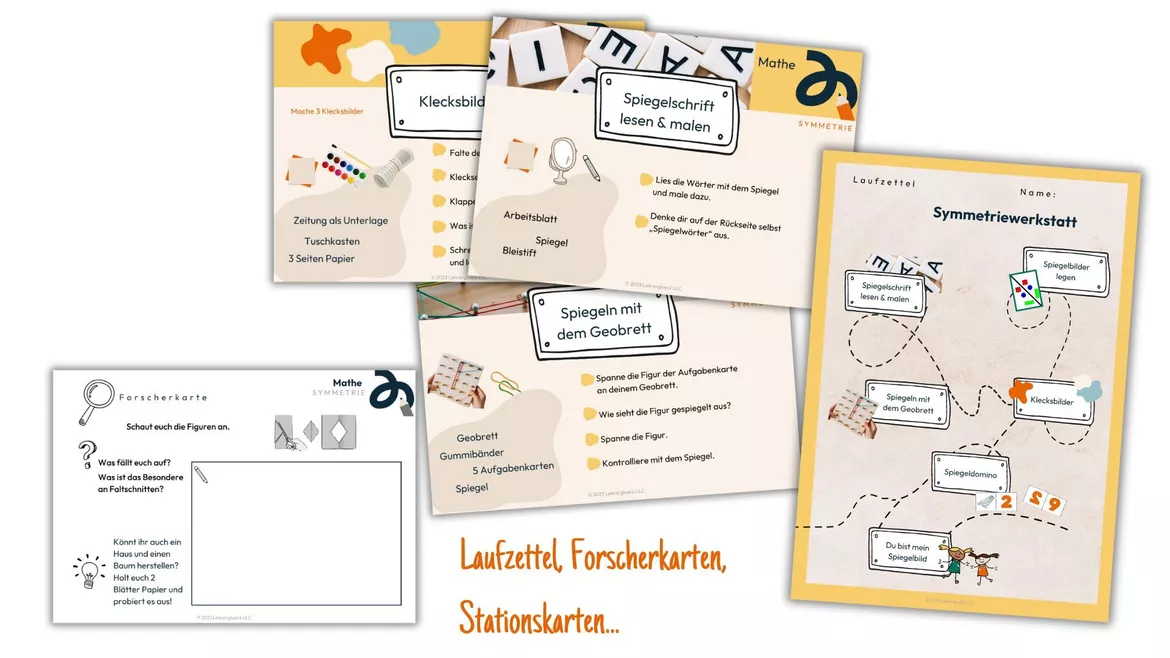 Bild in der Beschreibung des Unterrichtsmaterials Unterrichtseinheit Symmetrie (Symmetriewerkstatt) Klasse 1 und 2 von Lehrerglück #2