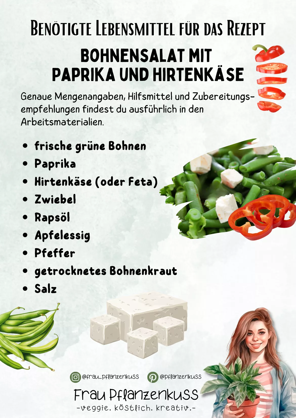 Bild in der Beschreibung des Unterrichtsmaterials Rezept: Bohensalat mit Hirtenkäse und Paprika 5. bis 9. Klasse von Frau Pflanzenkuss #2