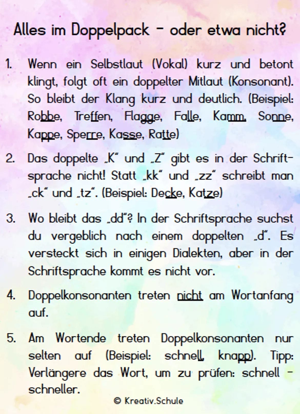 Bild in der Beschreibung des Unterrichtsmaterials Doppelkonsonanten: Warum so viele Kinder stolpern – und wie man systematisch helfen kann von https://kreativ.schule #1