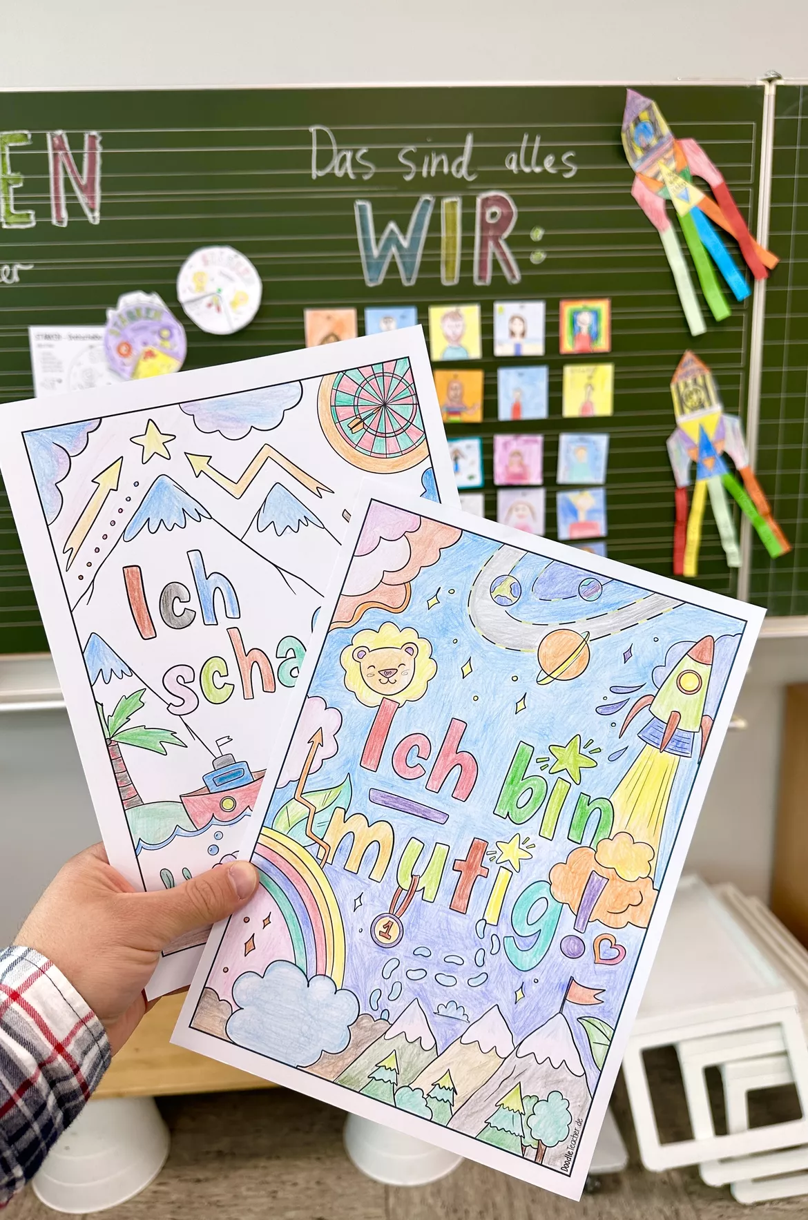 Bild in der Beschreibung des Unterrichtsmaterials Growth Mindset - Ausmalbilder PAKET / Affirmationen & Mutmacher von Doodleteacher #1