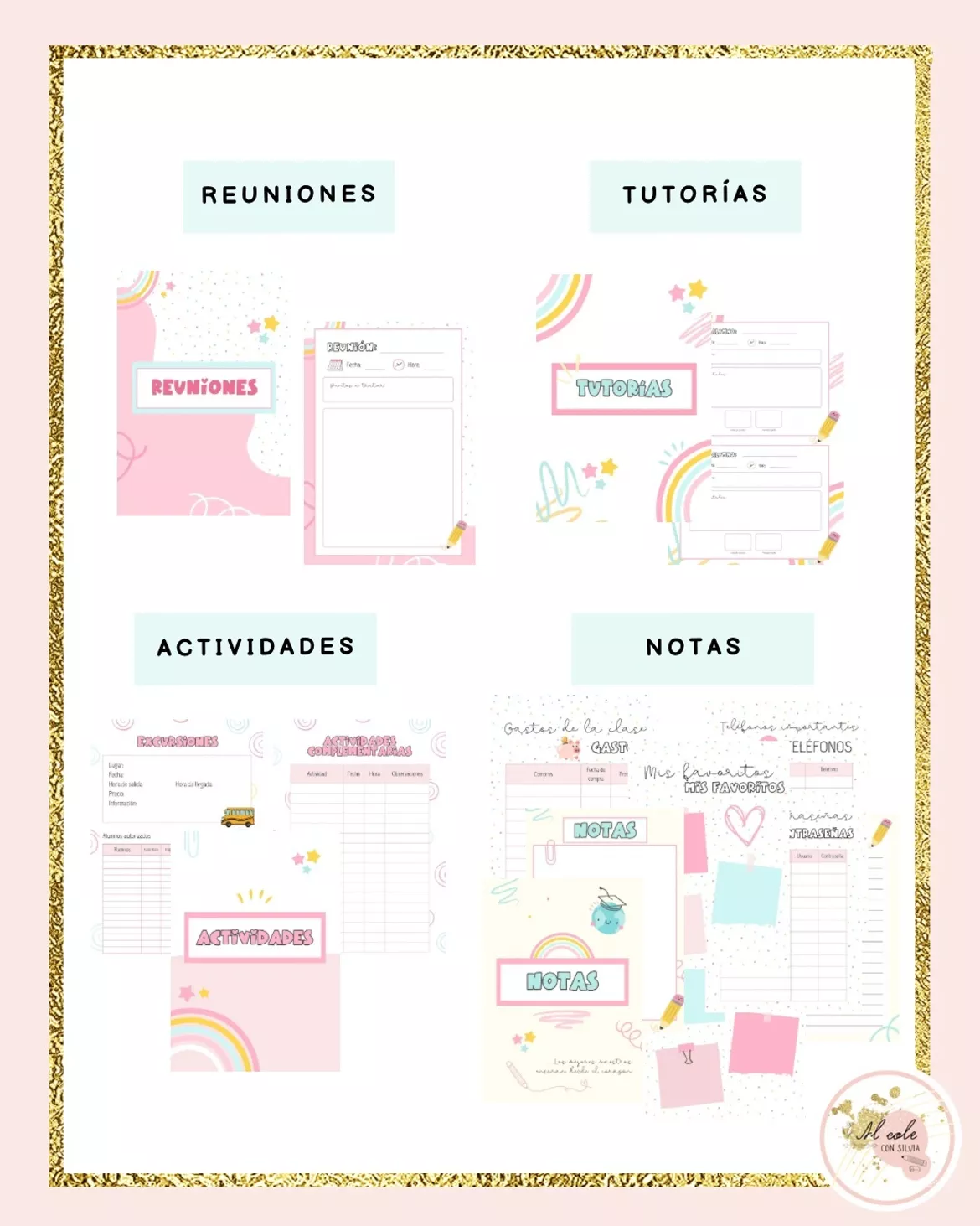 Bild in der Beschreibung des Unterrichtsmaterials Cuaderno para profesores - Diseño en tonos pastel von alcoleconsilvia #5