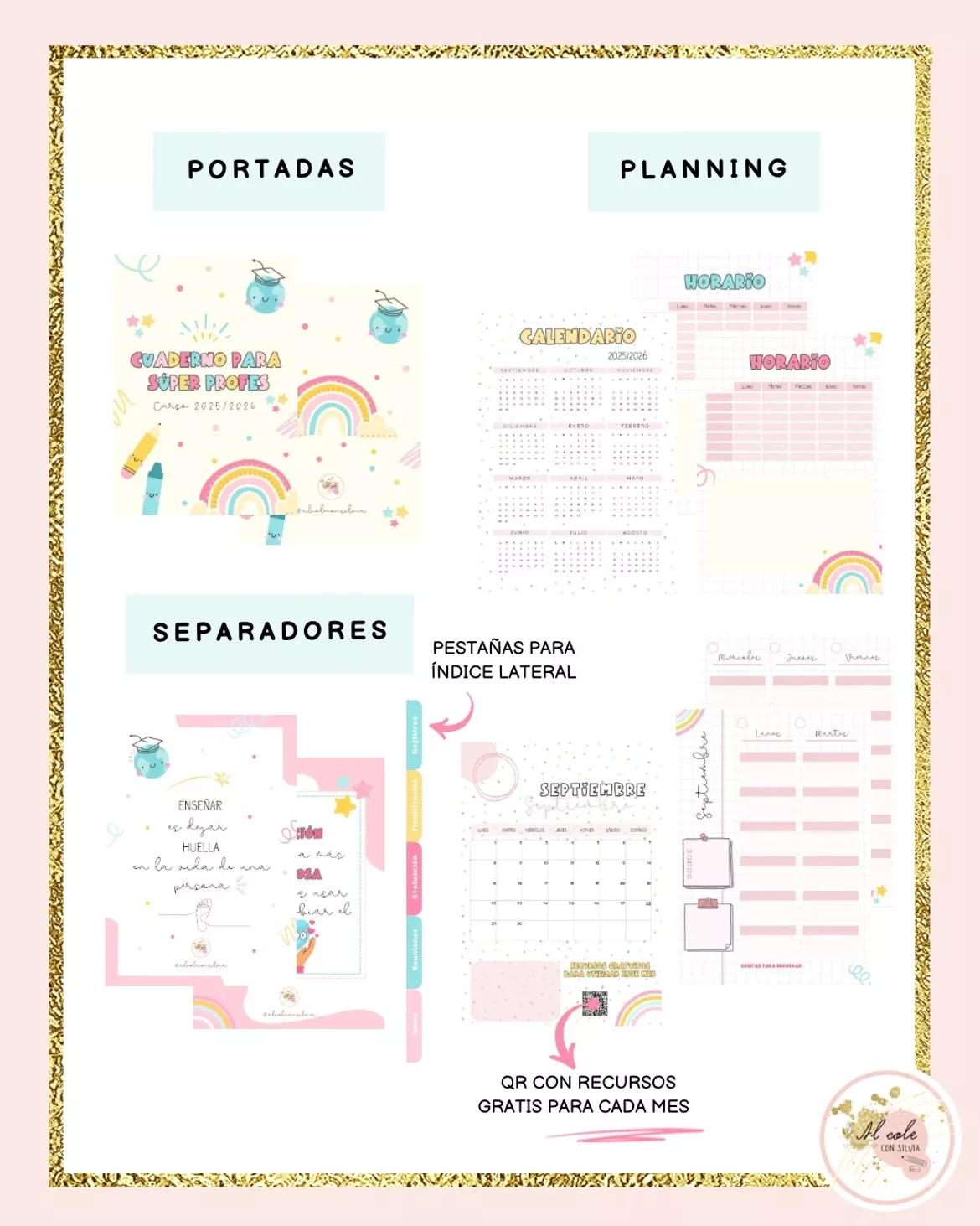 Bild in der Beschreibung des Unterrichtsmaterials Cuaderno para profesores - Diseño en tonos pastel von alcoleconsilvia #3