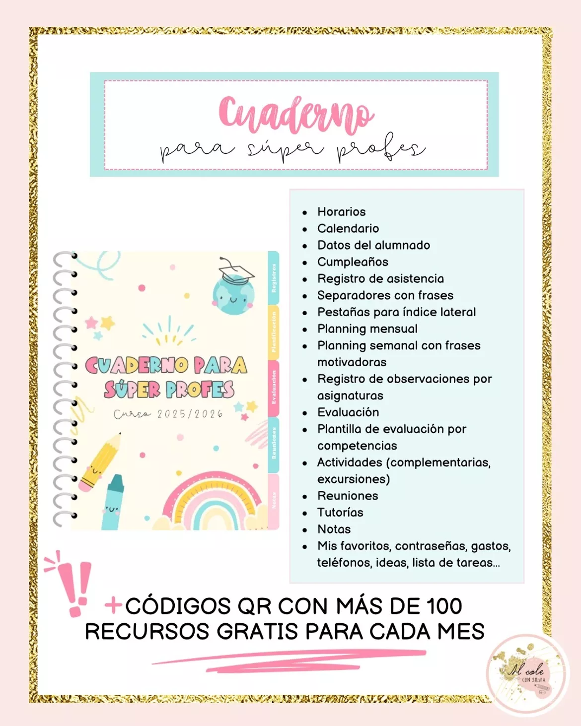 Bild in der Beschreibung des Unterrichtsmaterials Cuaderno para profesores - Diseño en tonos pastel von alcoleconsilvia #1