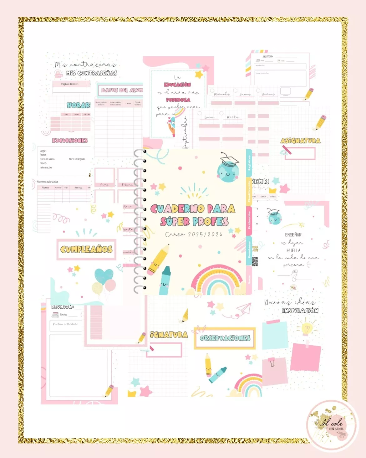 Bild in der Beschreibung des Unterrichtsmaterials Cuaderno para profesores - Diseño en tonos pastel von alcoleconsilvia #2