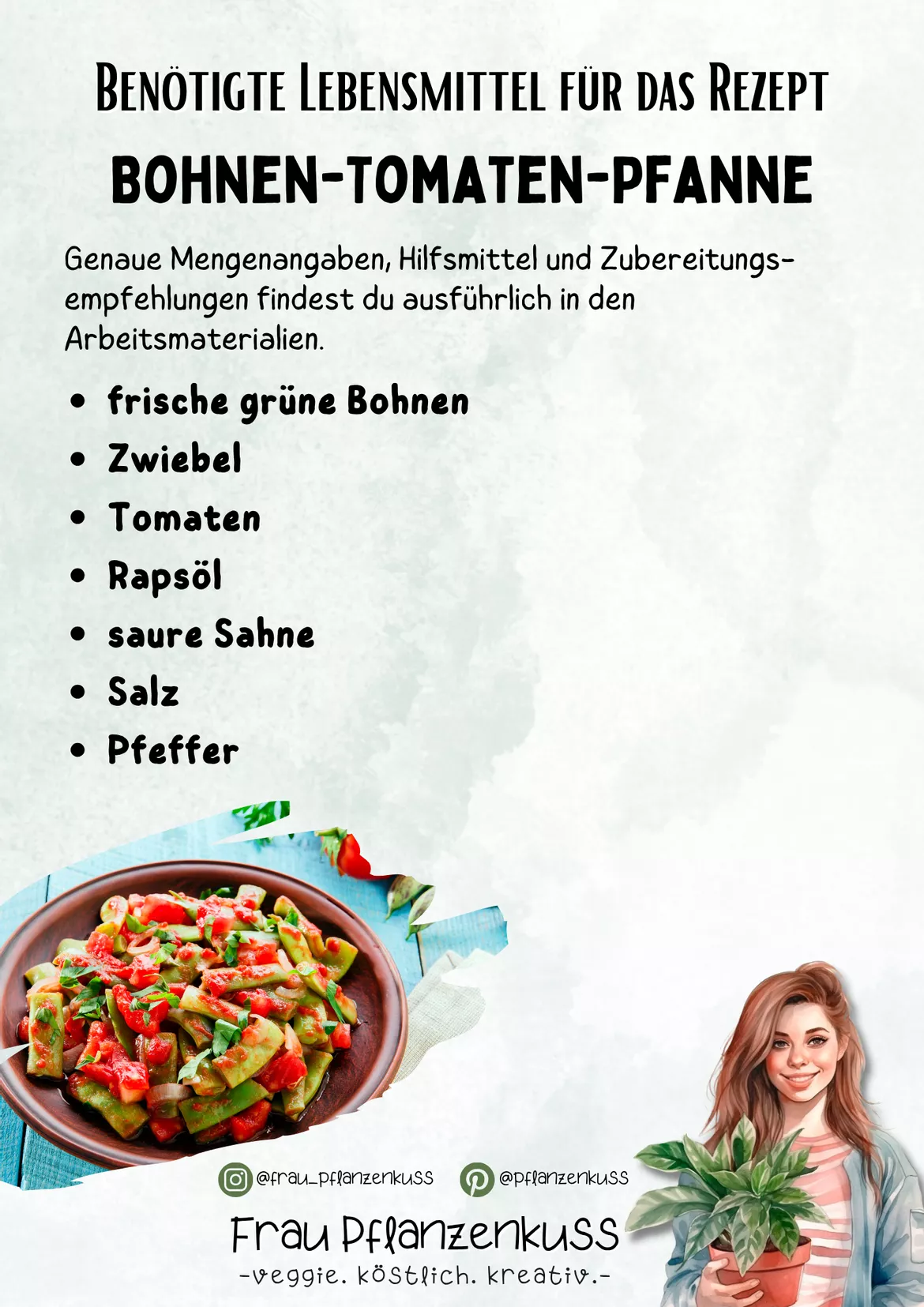 Bild in der Beschreibung des Unterrichtsmaterials Vegetarisches Rezept für Tomaten-Bohnen-Pfanne Klasse 5 bis 9 von Frau Pflanzenkuss #1