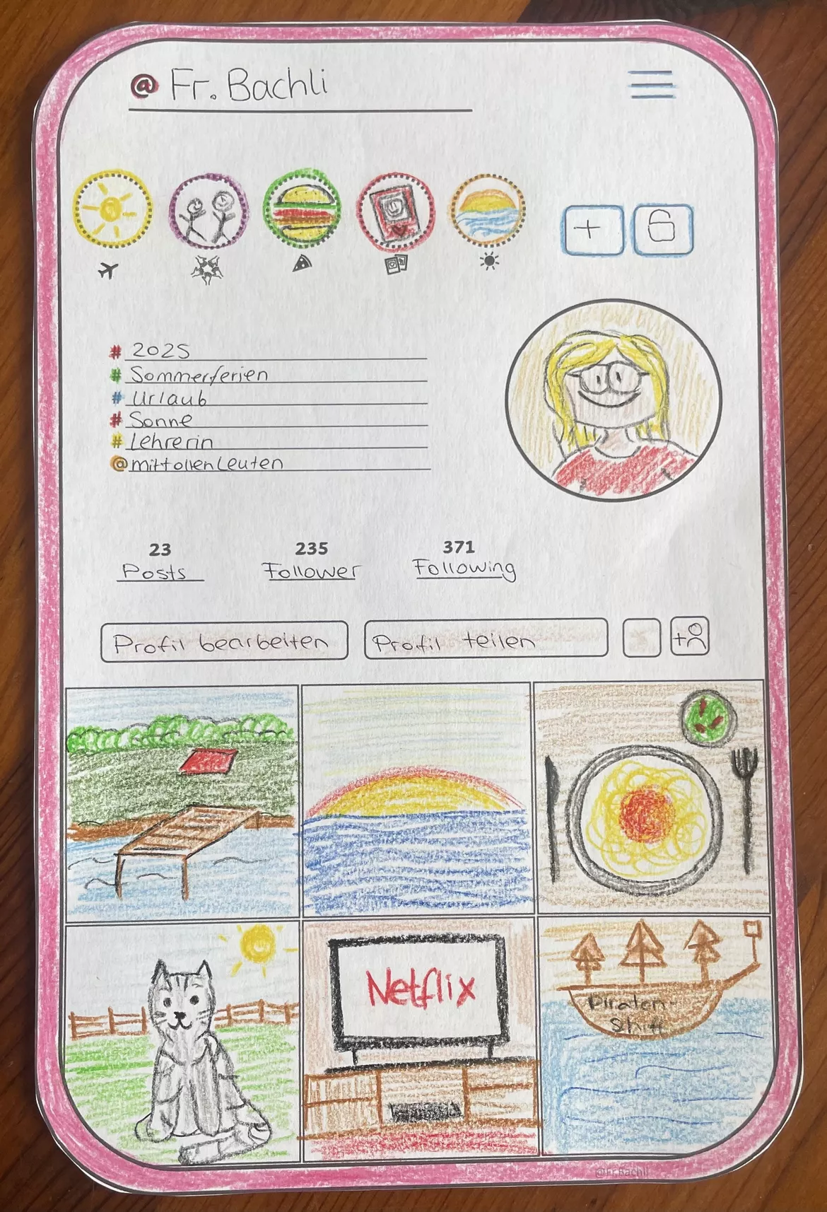 Bild in der Beschreibung des Unterrichtsmaterials Meine Ferien - Sommerferien-Profil für den Schulstart von Fr.Bachli #1
