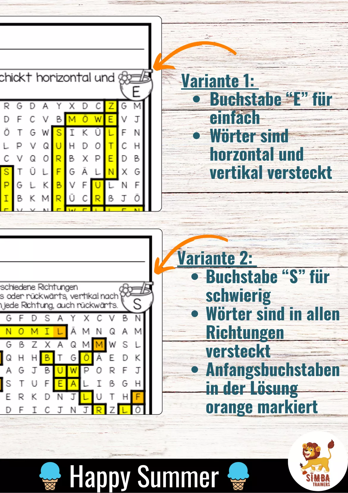 Bild in der Beschreibung des Unterrichtsmaterials XXL Wörtersuche / Suchsel (Jahreszeiten) | Paket Bundle von SIMBA Trainers Education #1