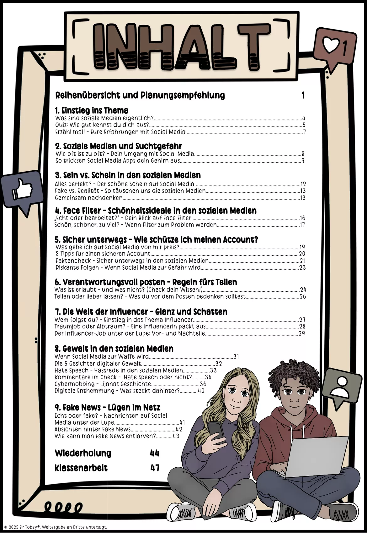 Bild in der Beschreibung des Unterrichtsmaterials Soziale Medien Klasse 5 Klasse 6 Klasse 7 von Sir Tobey - Ethik mit Klasse und alles zum Schulstart #1