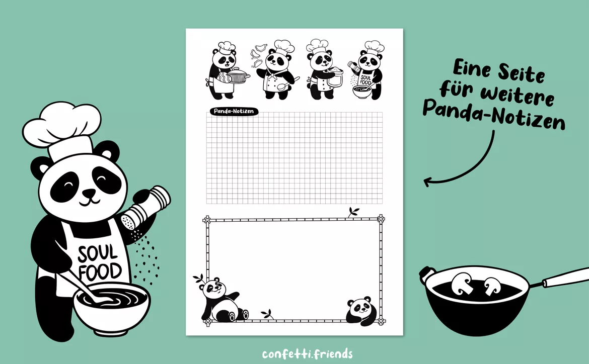 Bild in der Beschreibung des Unterrichtsmaterials Rezeptvorlagen mit niedlichen Pandas von confetti.friends #5