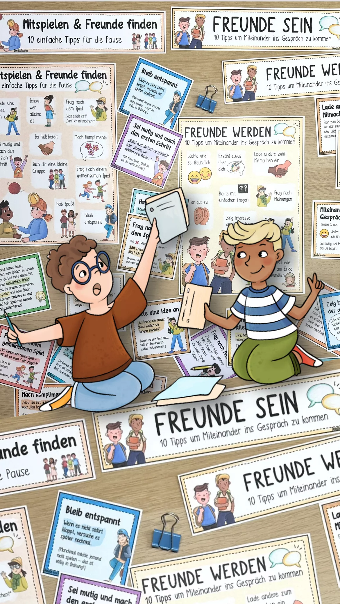 Bild in der Beschreibung des Unterrichtsmaterials FREUNDSCHAFT 👫 – Materialpaket für die Grundschule / Freunde von Doodleteacher #3