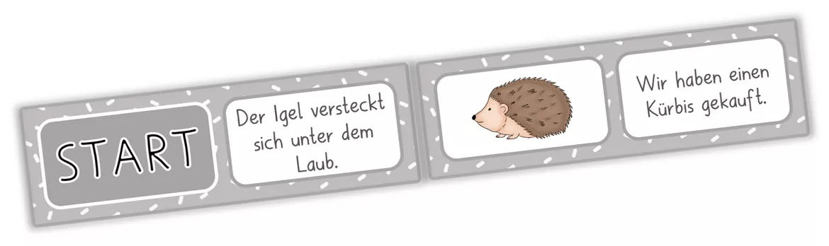 Bild in der Beschreibung des Unterrichtsmaterials Lesespiel Domino Herbst- Wörter lesen - Sätze lesen von Kreadura #1
