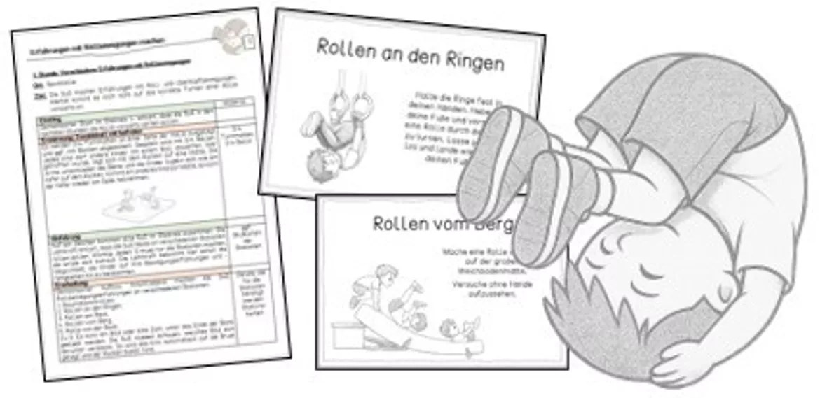 Bild in der Beschreibung des Unterrichtsmaterials Turnen in der Grundschule - Die Rolle vorwärts von Frau Espunkt #1