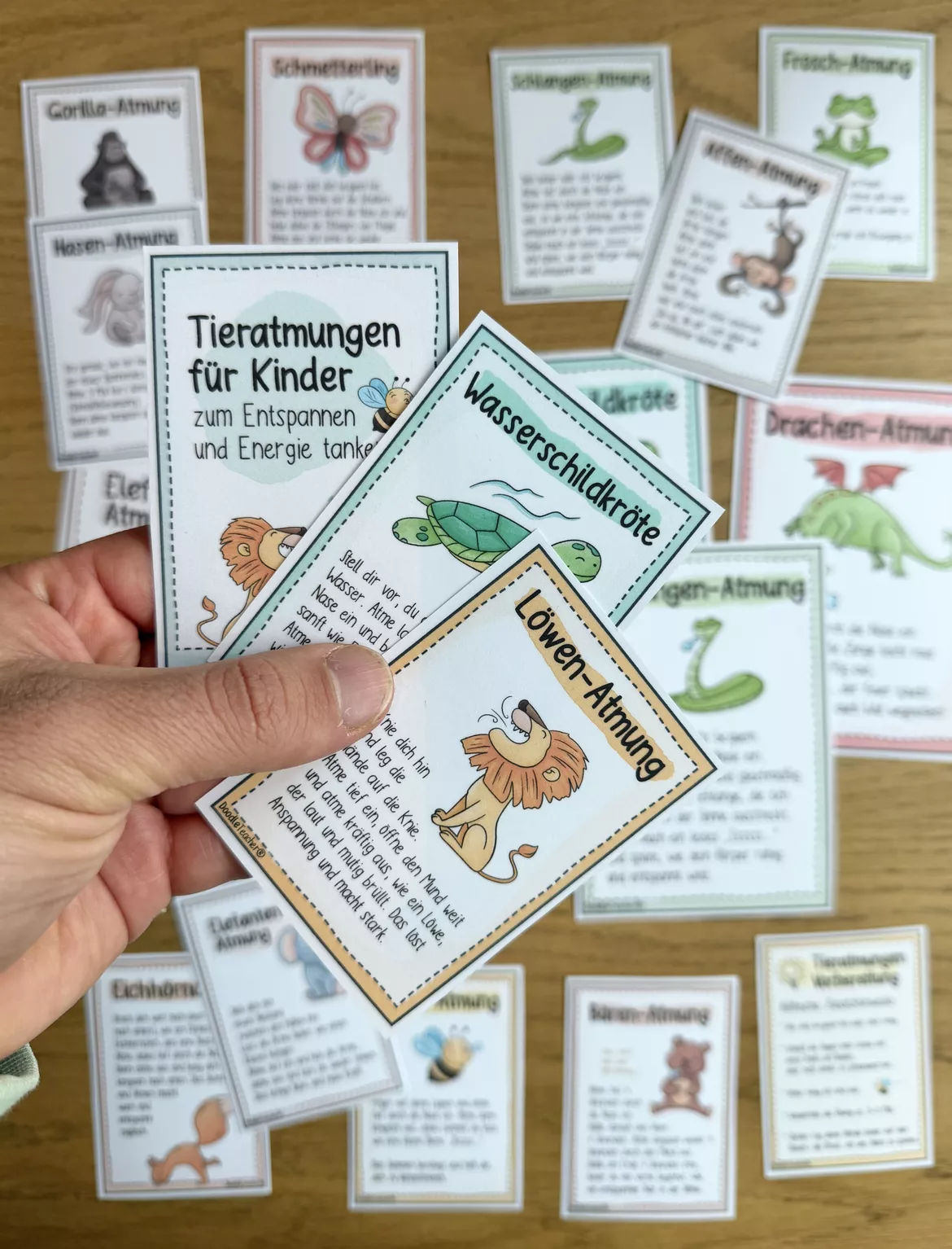 Bild in der Beschreibung des Unterrichtsmaterials 🐾 Tier Atmungen - 14 Übungen zum Entspannen / Atmen gegen Stress Atemübung von Doodleteacher #1