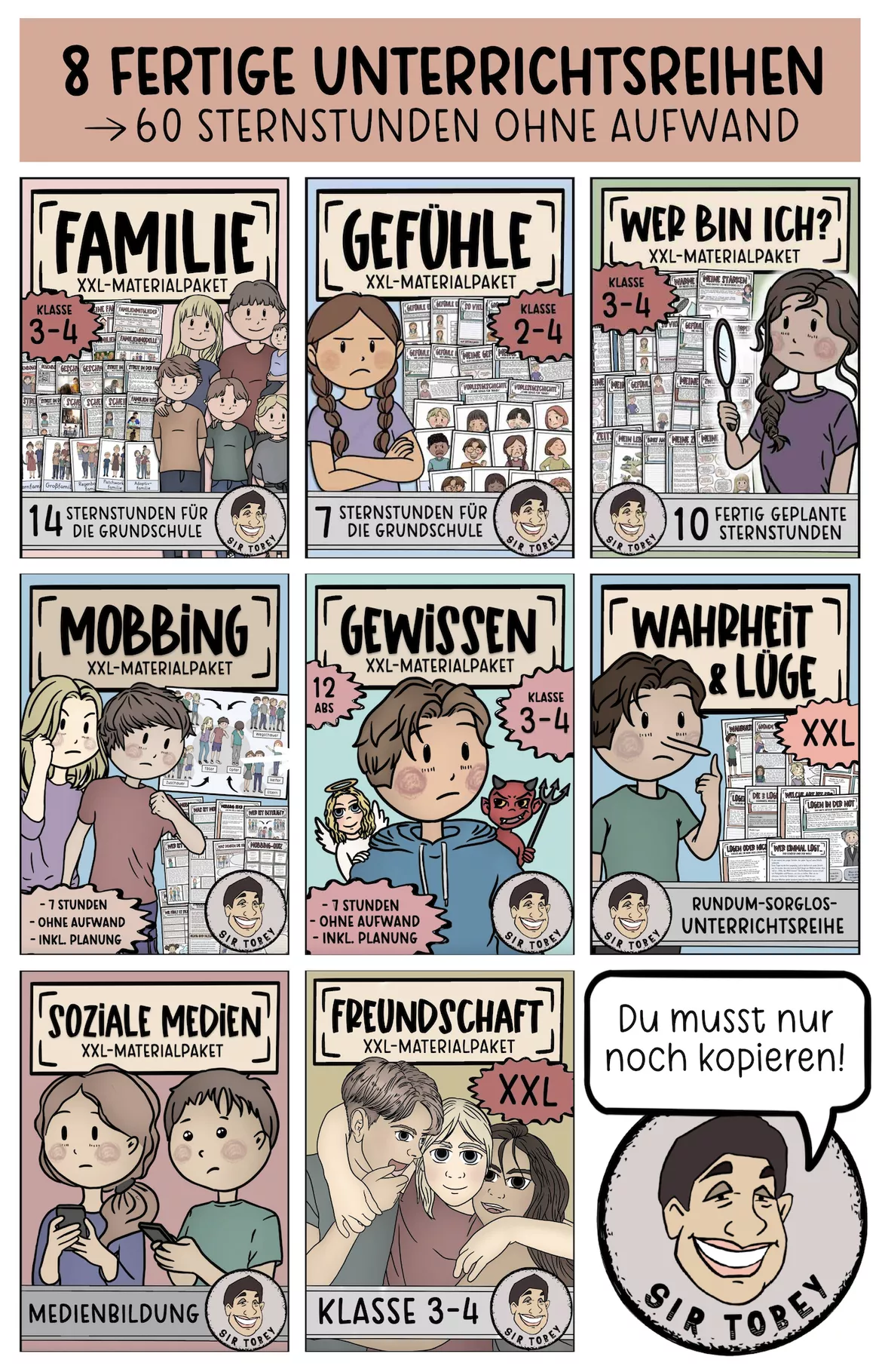 Bild in der Beschreibung des Unterrichtsmaterials Ethik Grundschule von Sir Tobey - Ethik mit Klasse und alles zum Schulstart #1