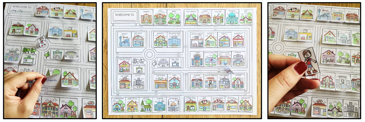 Bild in der Beschreibung des Unterrichtsmaterials Welcome to my town! - Vocabulary Craftivity von Unterrichtmitspass #1
