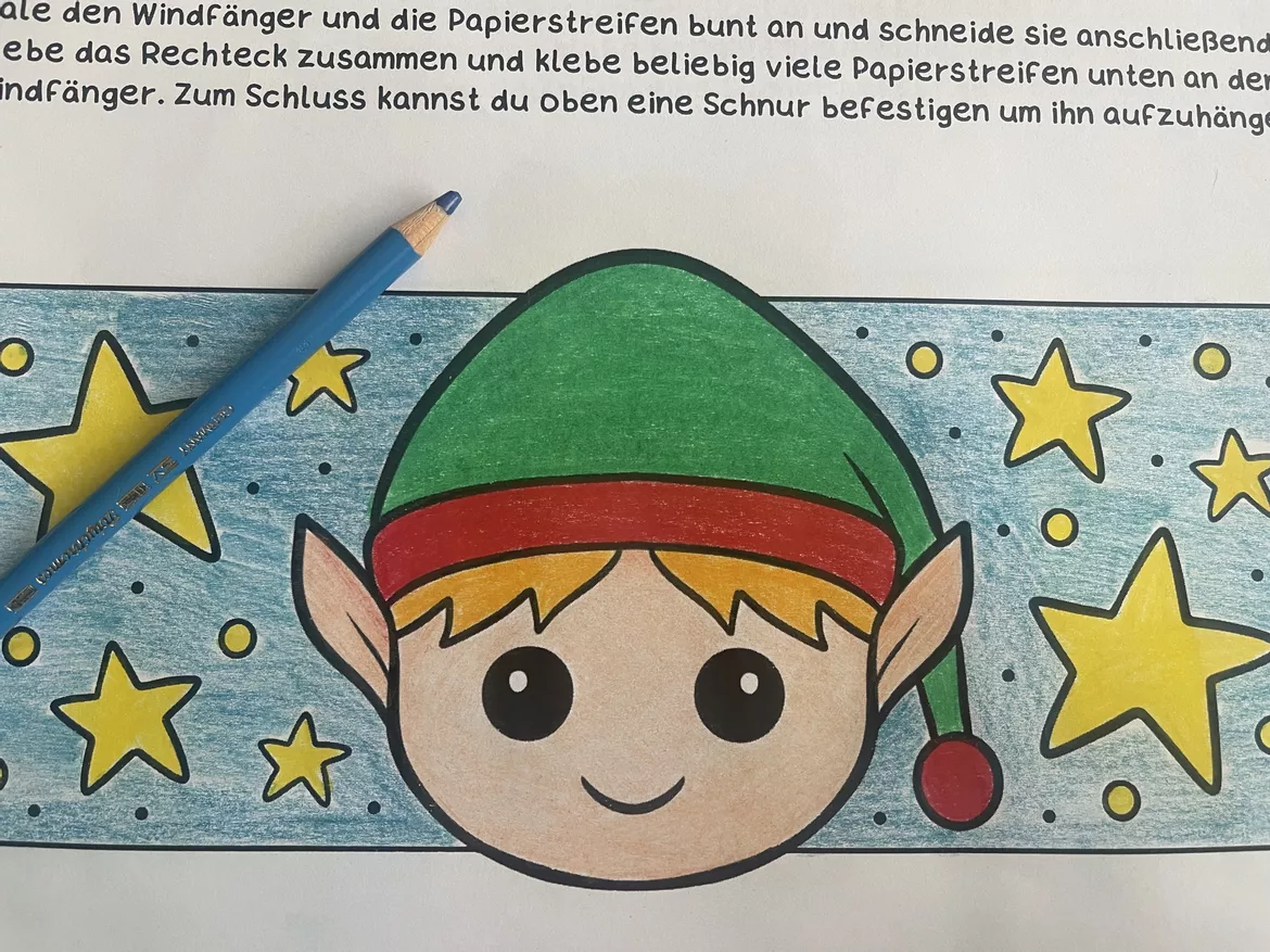 Bild in der Beschreibung des Unterrichtsmaterials Windspiel zum Ausmalen & Basteln für Weihnachten - Winter Windfänger Bastelvorlagen von Katy‘s Kunstraum #1