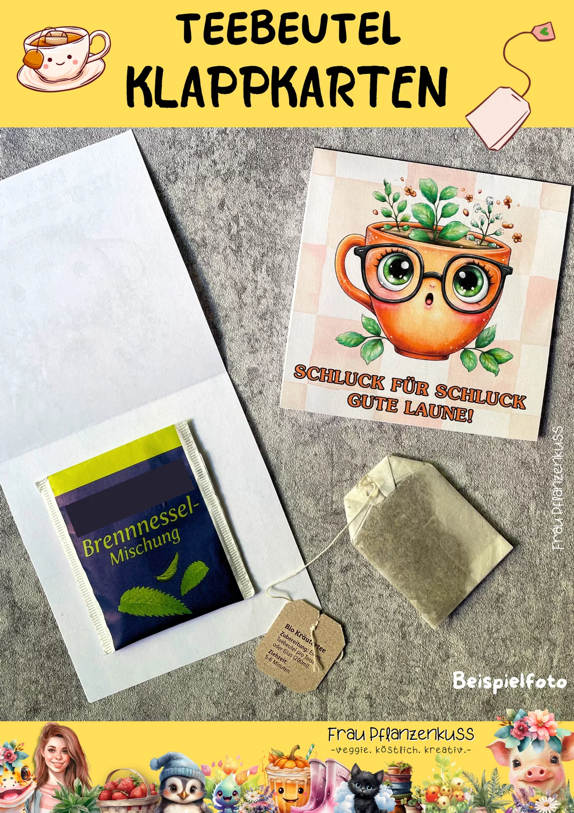 Bild in der Beschreibung des Unterrichtsmaterials Klappkarten für Teebeutel Weihachten Gnome Klasse 1 bis 8 von Frau Pflanzenkuss #3
