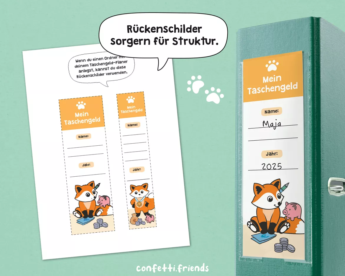 Bild in der Beschreibung des Unterrichtsmaterials Taschengeld-Planer mit Fuchs (8 Vorlagen) von confetti.friends #6