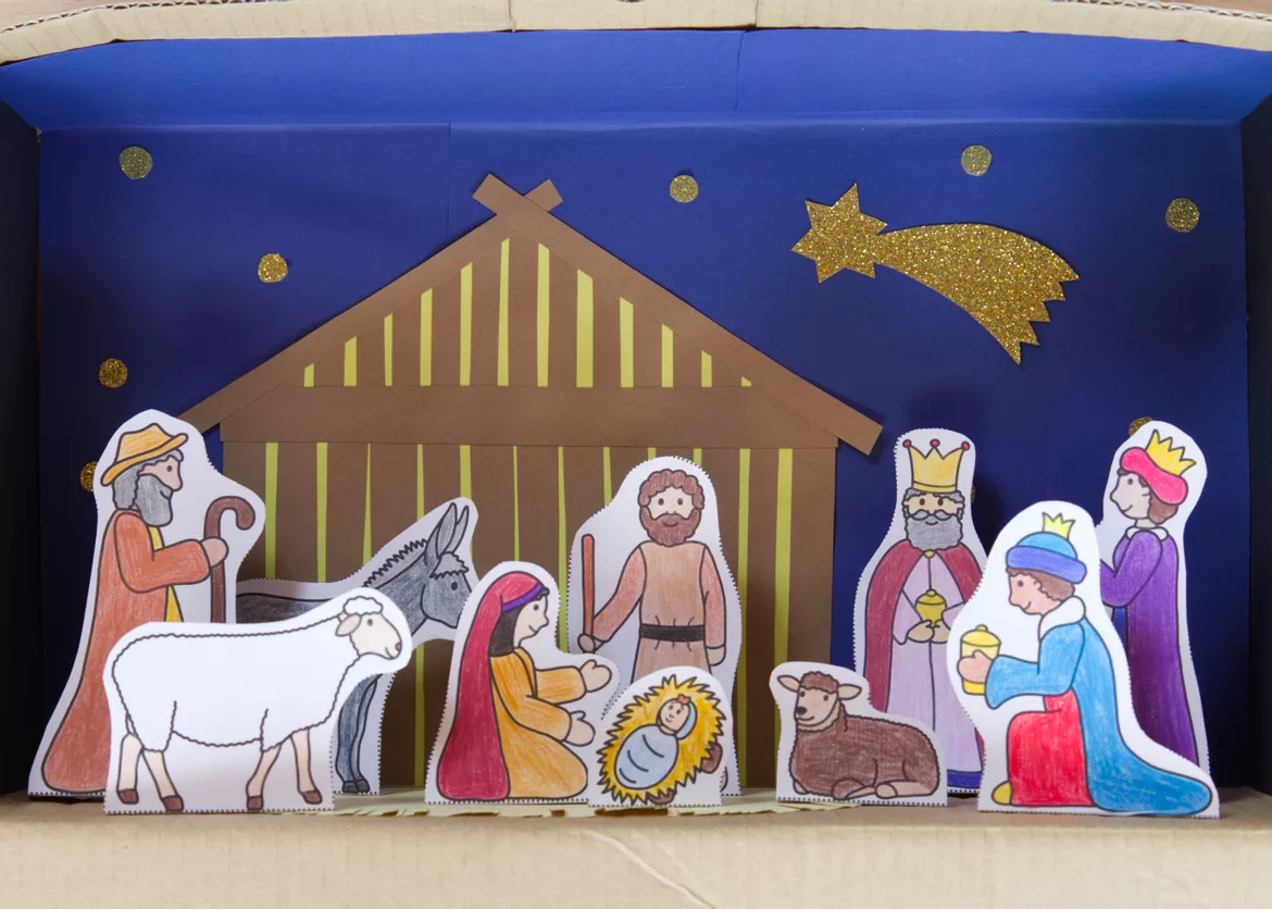 Bild in der Beschreibung des Unterrichtsmaterials Kunst Weihnachten, Weihnachten im Schuhkarton von Pinselpauker #1