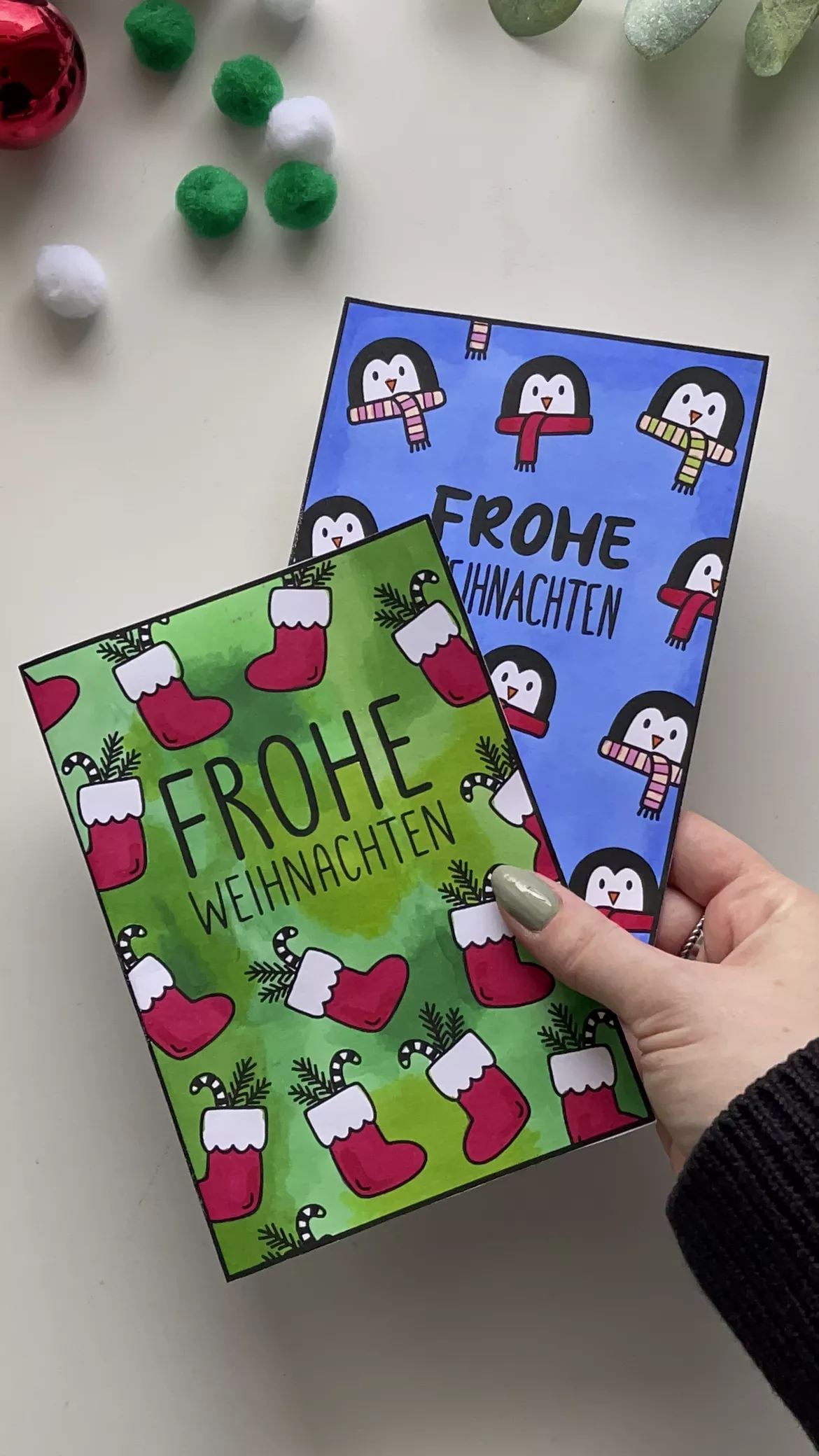 Bild in der Beschreibung des Unterrichtsmaterials Bunte Pop Art Karten - Basteln für Weihnachten 🎅🏼 von Katy‘s Kunstraum #1