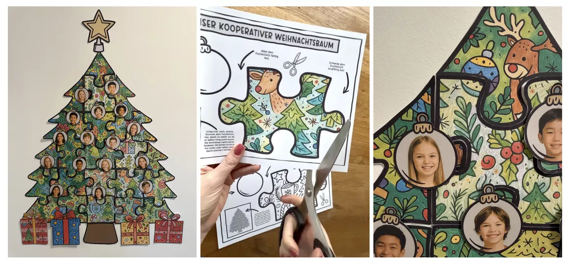 Bild in der Beschreibung des Unterrichtsmaterials Kooperativer Weihnachtsbaum, Wandbild zu Weihnachten von Sir Tobey - Ethik für alle Klassen #1