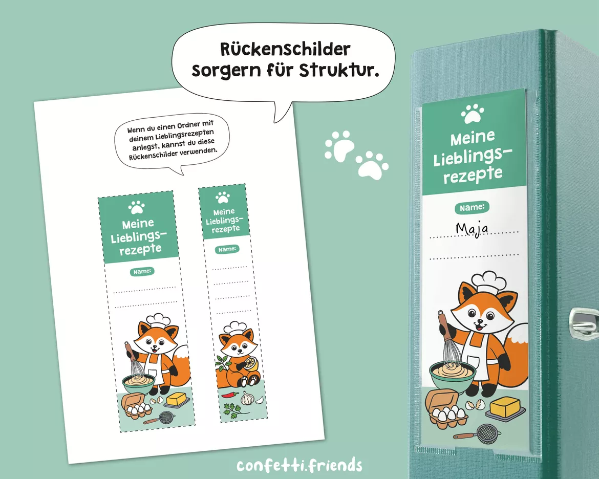 Bild in der Beschreibung des Unterrichtsmaterials Rezeptvorlagen mit niedlichem Fuchs von confetti.friends #6