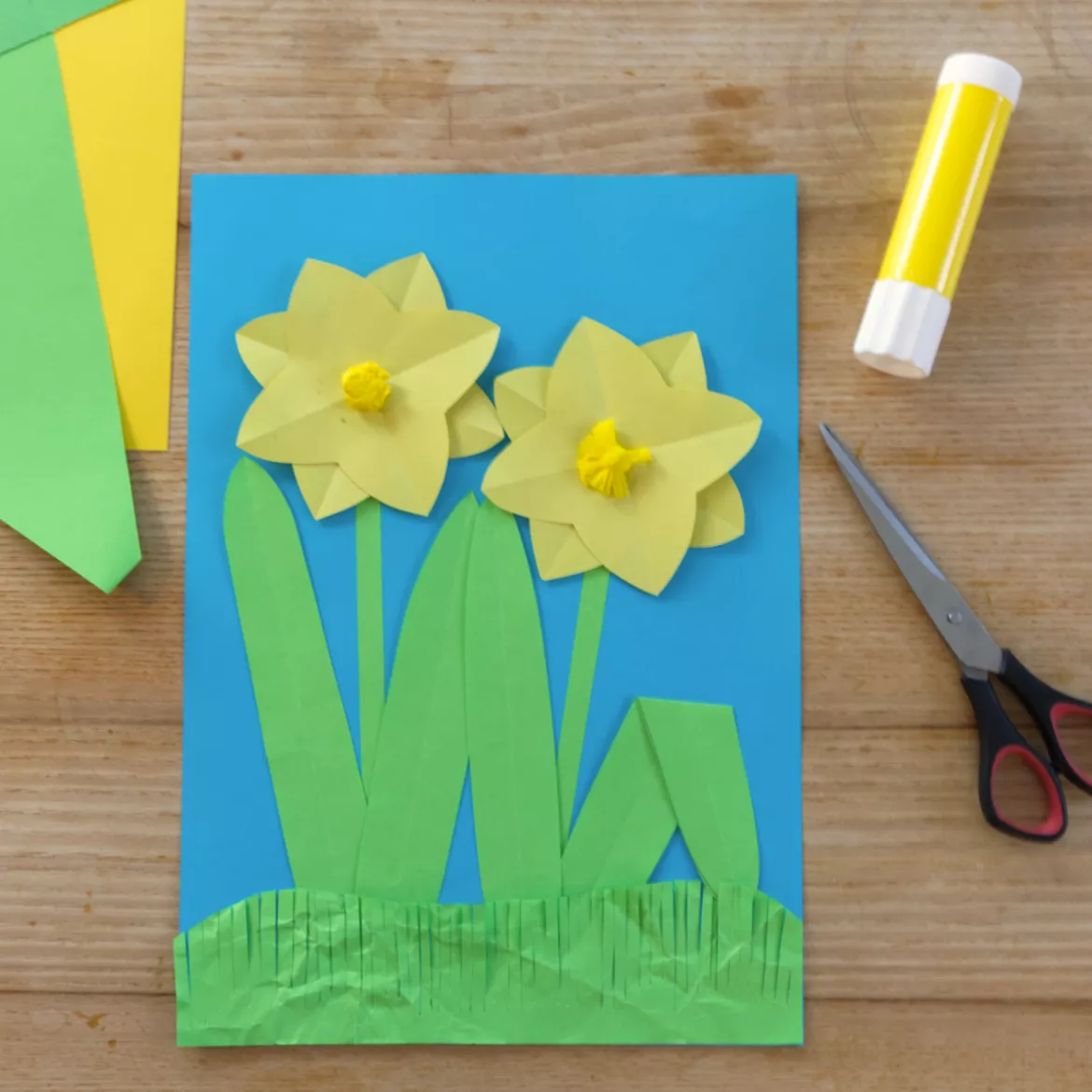Bild in der Beschreibung des Unterrichtsmaterials Kunst Frühling, Frühlingsblumen basteln, Narzissen und Schneeglöckchen, Materialpaket von Pinselpauker #1