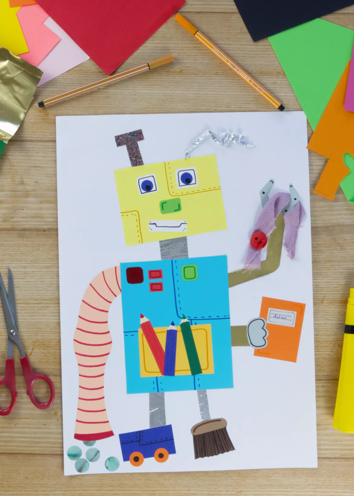 Bild in der Beschreibung des Unterrichtsmaterials Kunst Klasse 2, 4 Kunstideen für den Unterricht, Materialpaket von Pinselpauker #3
