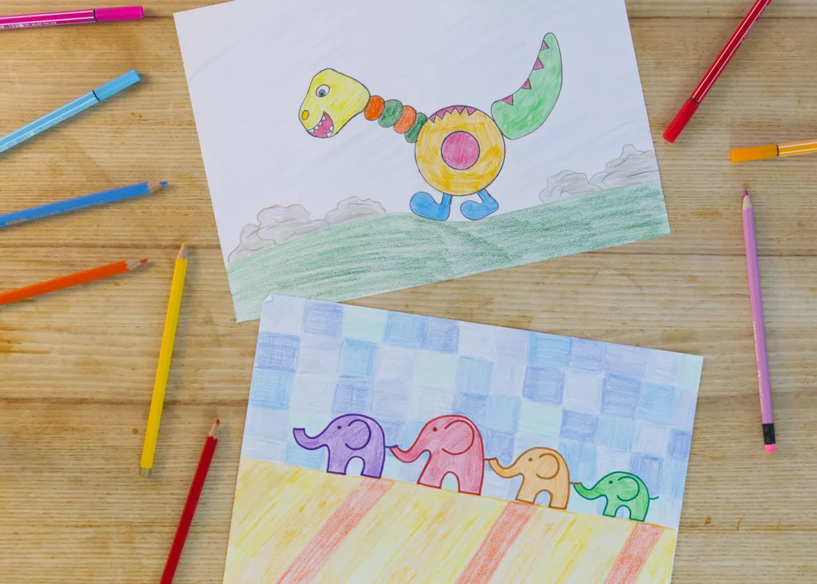 Bild in der Beschreibung des Unterrichtsmaterials 7 schnelle und einfache Kunstideen für Vertretungsstunden, Grundschule, Materialpaket von Pinselpauker #1