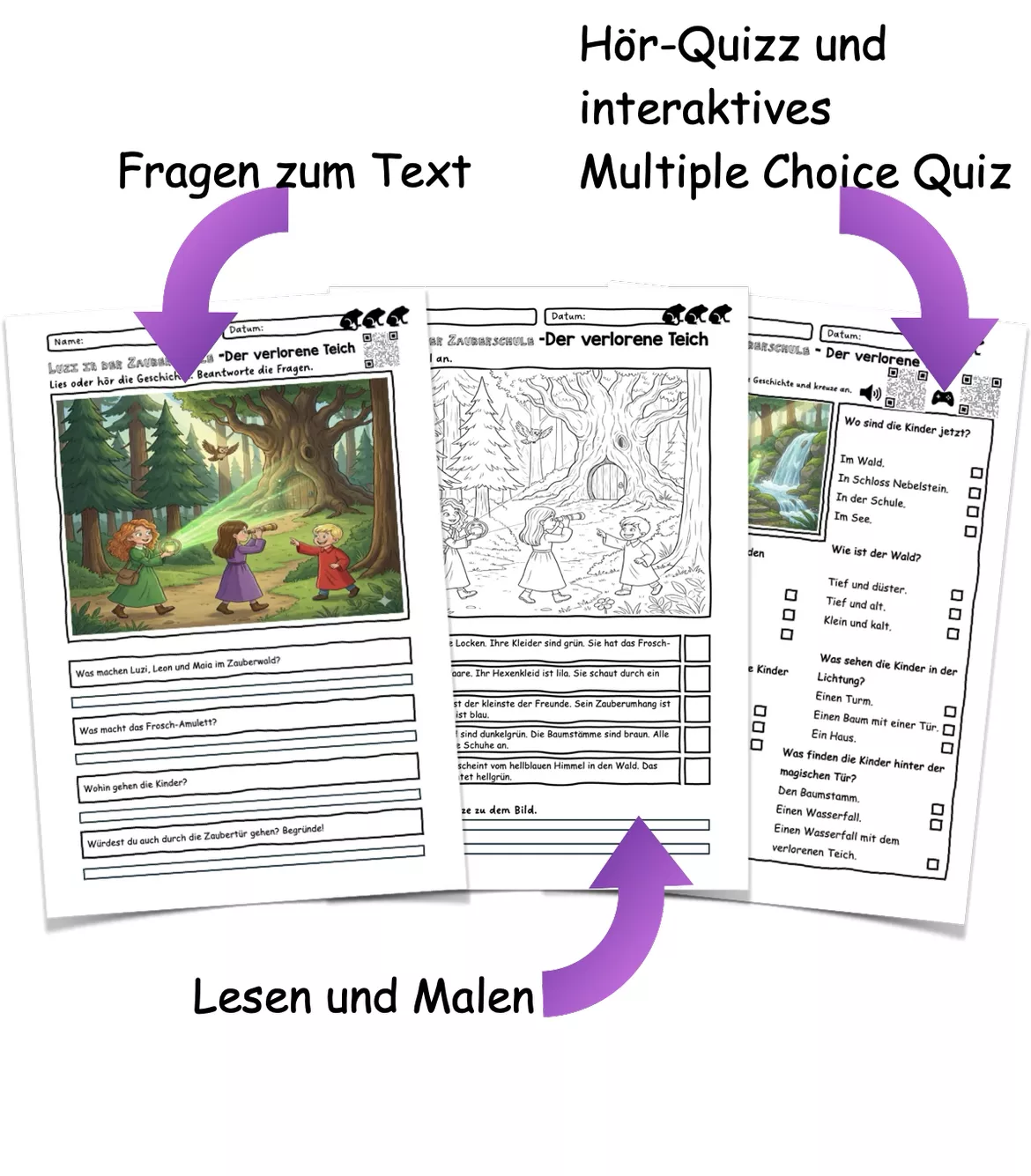 Bild in der Beschreibung des Unterrichtsmaterials Lesen Verstehen und Hören - Luzi in der Zauberschule Teil 3 von kreativ lernen #2